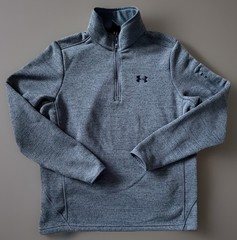 Under Armour Long Sleeve 1/4 Quarter Zip Pullover Logo Blue Loose Medium JBHS