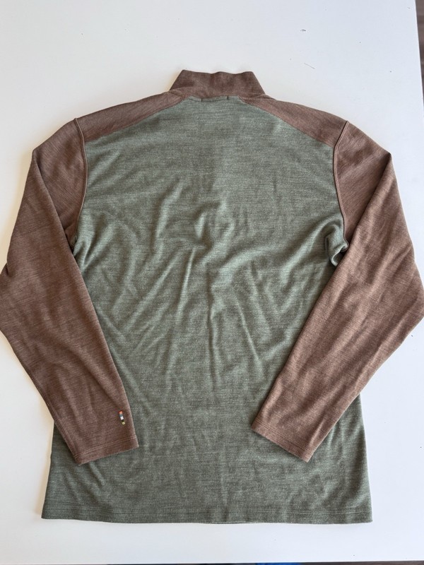 Smartwool Merino 250 1/4 Zip base layer Size Winter Moss Fox Brown Mens Size L gallery
