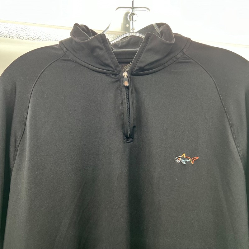 Greg Norman Men's 1/4 Zip Active Top Long Sleeve Black/Multi Size Medium gallery