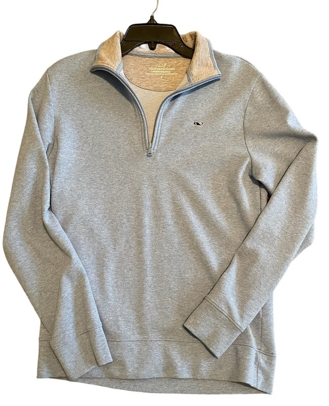 Vineyard Vines 1/4 Zip Performance Long Sleeve Pique Shirt Adult Small Blue gallery