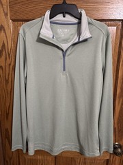 Maelreg Men’s Performance 1/4 Zip Pullover Golf Long Sleeve, Light Green Size M