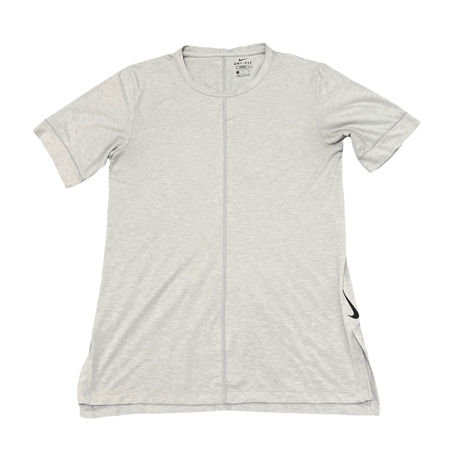 Nike Men’s Yoga Dri-FIT Slim Fit Short-Sleeve T-Shirt | Light Smoke Grey | Small gallery
