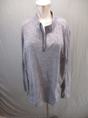BALEAF Size XL Mens Gray 1/2 Zip Stand Collar Breathable Athletic Pullover 474