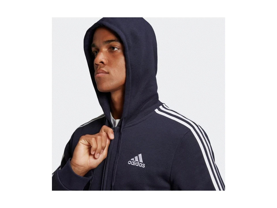 ADIDAS 3- STRIPE FLEECE FULL ZIP NAVY/WHITE GK9053 L NWT gallery
