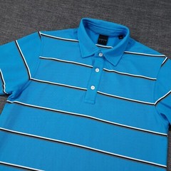 Dunning Polo Shirt Mens Size Small Blue Activewear Golf Performance Striped