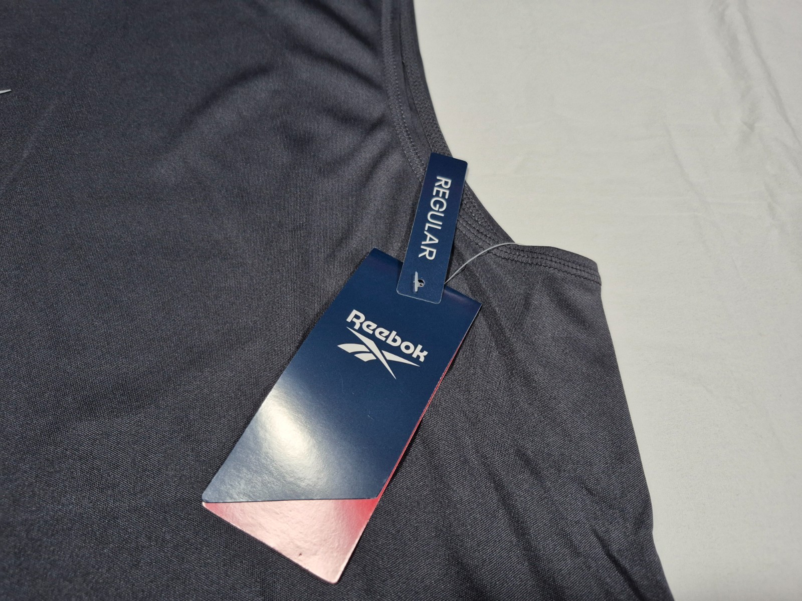 Reebok Mens Training Compete Marathon Interlock tank top shirt Gray Ebony gallery