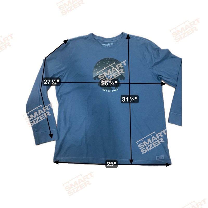 Life is Good Long Sleeve Sports Mens Night Out TShirt Blue Sz X Large Cool Tee gallery