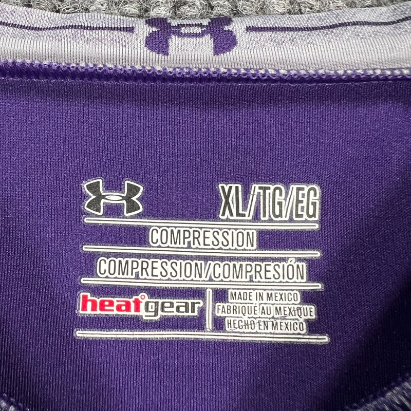 Under Armour Compression Shirt Mens XL Extra Large Purple Short Sleeve Active gallery