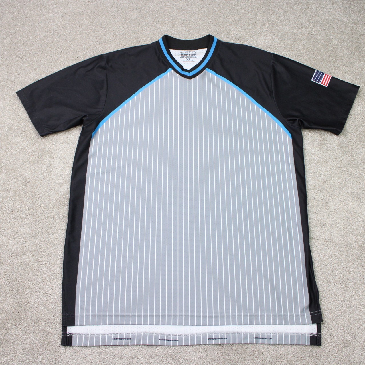 Smitty Referee Shirt Mens XL Gray/Black Body Flex Moisture Wicking Short Sleeve gallery