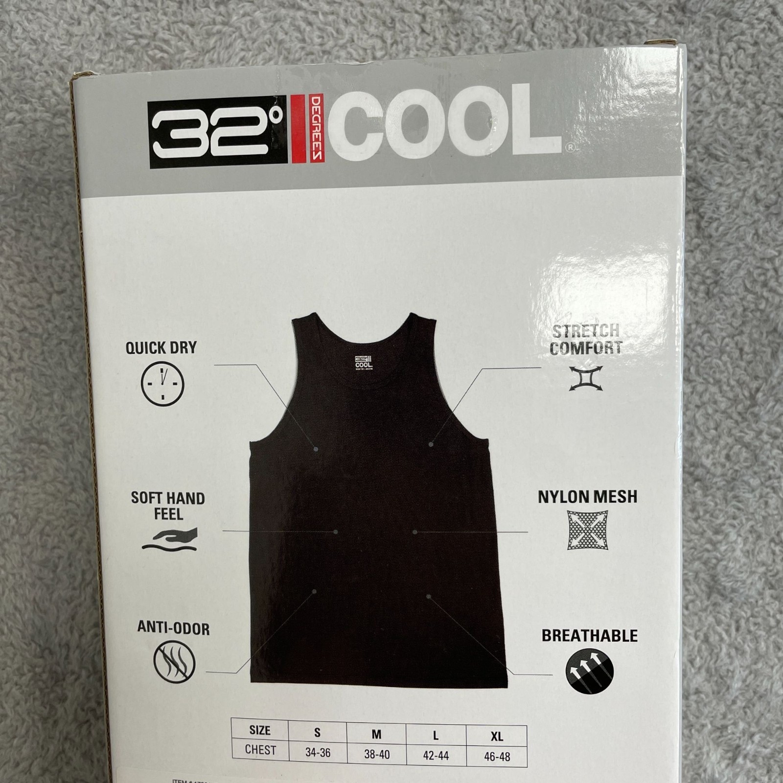 NEW 32 Degrees Cool Men's M Comfort Mesh Tank 3 Pack Black gallery