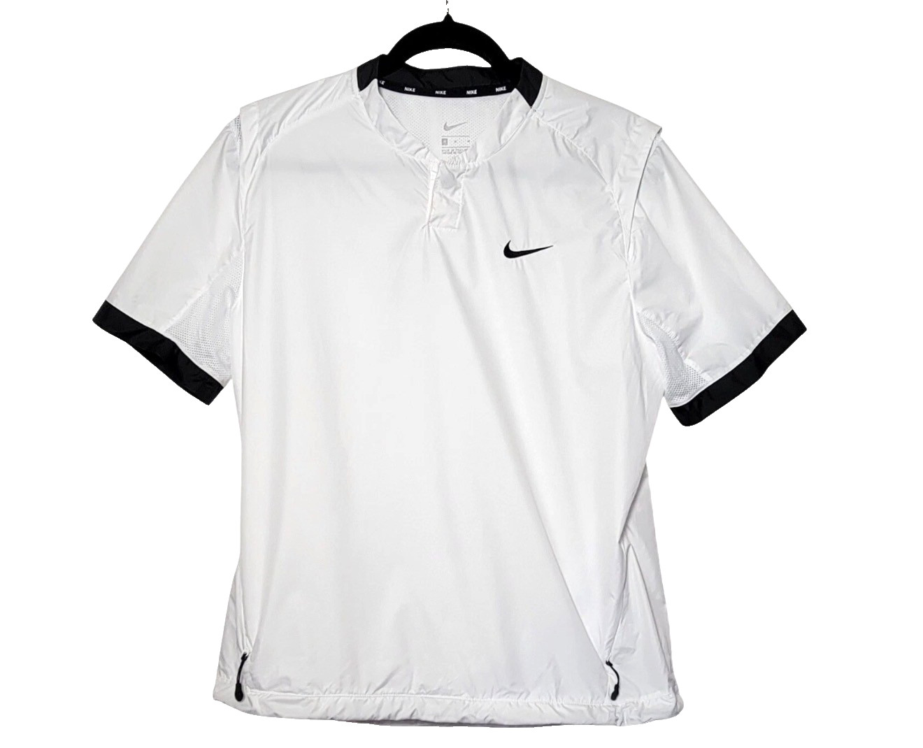 NIKE Dri-Fit Short Sleeve Baseball Cage Windshirt Lightweight Snap Placket Men L gallery