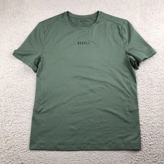 NOBULL Deltapeak Synthetic Textured Tech Tee Shirt Mens M Balsam Green
