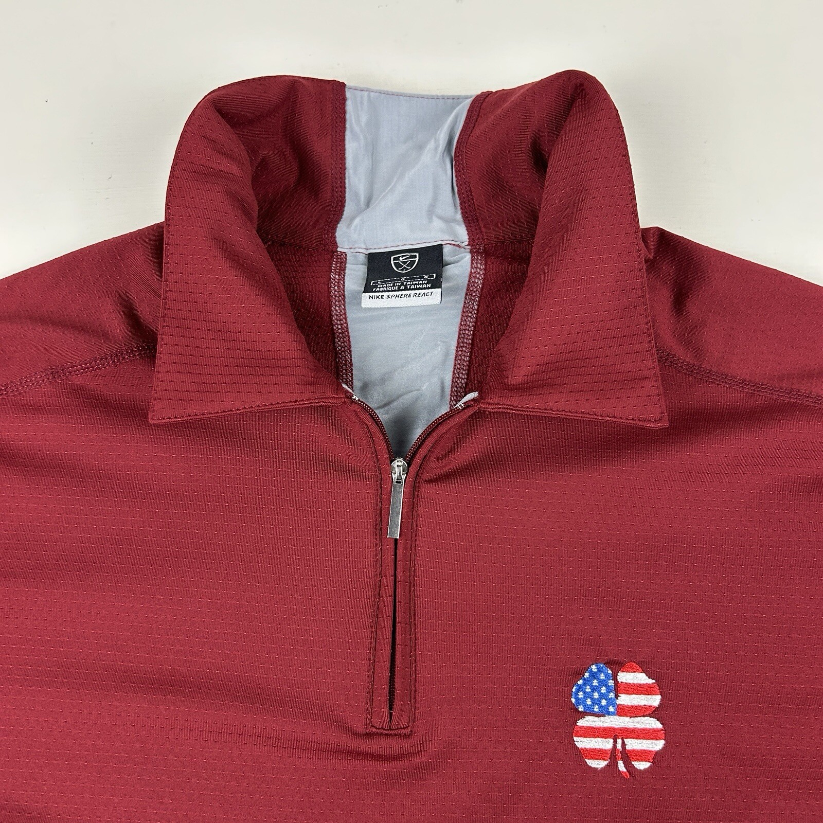 Nike Golf Sphere React Mens 1/4 Zip Pullover Shirt Sz Large Clover USA Flag gallery