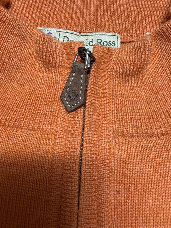 Donald Ross 1/4 Zip Pullover Mens Large Orange 100% Merino Wool Sand Creek gallery