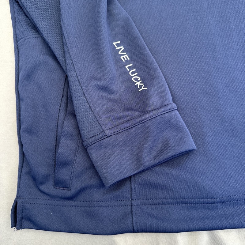 Black Clover Shirt Mens Large Dark Navy 1/4 Zip Mock Neck Golf Stretch Pockets gallery