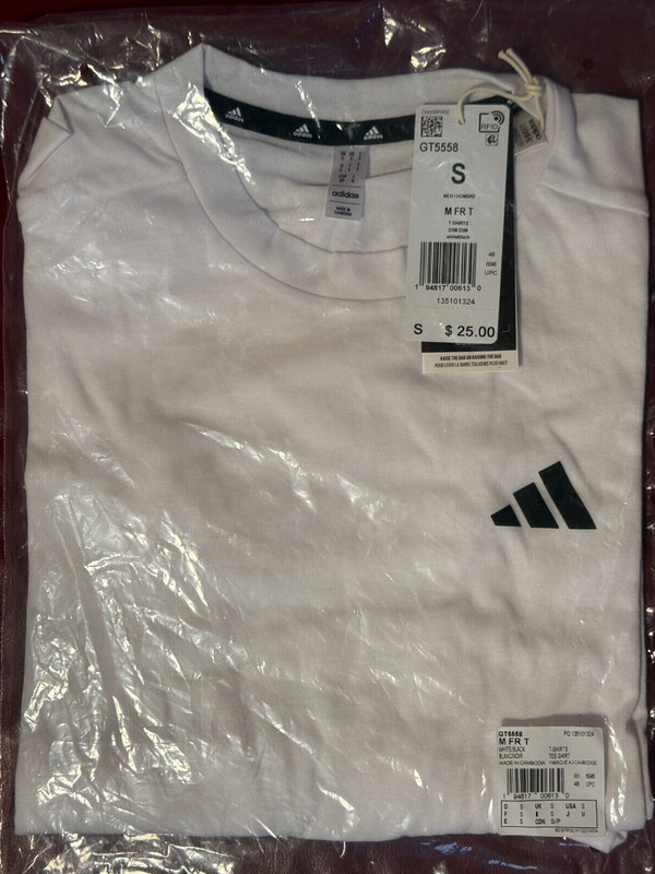 $25 adidas AEROREADY Designed to Move Feelready Sport Tee | White / Black | S gallery