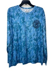Spicy Tuna Men’s Fishing Shirt Performance Long Sleeve Outdoors Blue Size XL