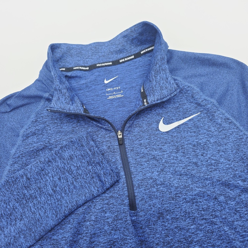 Nike 1/4 Zip Pullover Mens Large Blue Running Element Workout Training CD8273