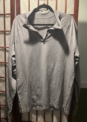 Men’s Fabletics 1/4 Zip Performance Pullover, Heather Grey, XL