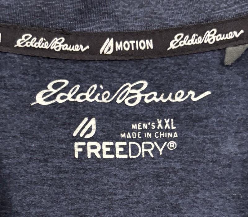 Eddie Bauer Shirt Mens 2XL Blue Long Sleeve FreeDry Motion Fleece Lined Top gallery