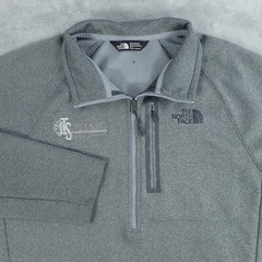 The North Face Shirt Adult Medium TKA Glacier 1/4-ZIP Pull-Over Gray Embroidered