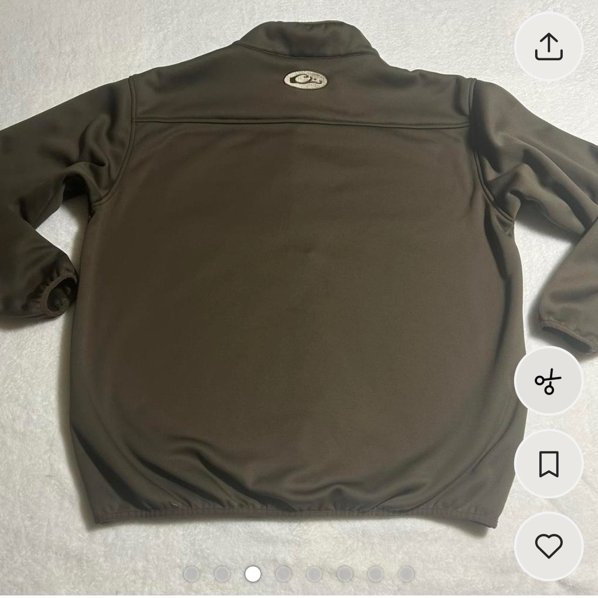 Drake Men's XL Solid Brown 1/4 Zip Mock Neck Pullover w/ Pockets Logo gallery