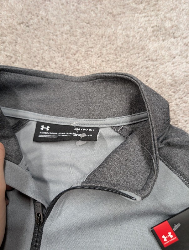 Under Armour HeatGear Pullover Shirt Mens Small Gray Lightweight 1/4 Zip Top gallery