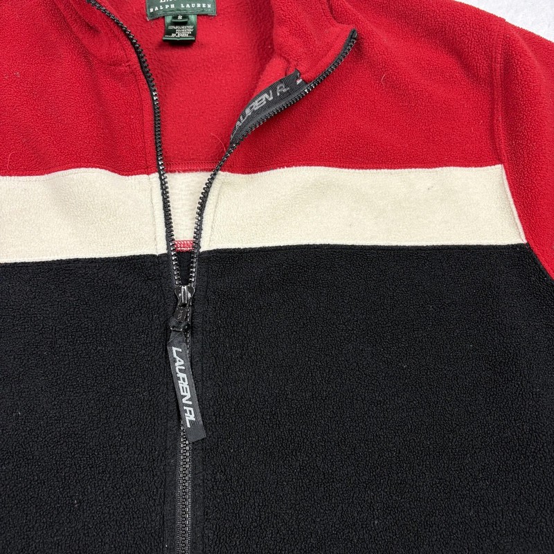 Lauren Ralph Lauren Pullover Mens S Black Full Zip Stand-Up Fleece Pockets gallery