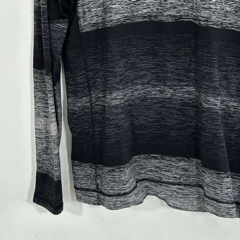 Lululemon Core Crew Long Sleeve Rulu Shirt Universal Stripe Men's Size XL Black gallery