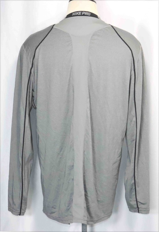 Nike Pro Dri-FIT Gray Fitted Long Sleeve Athletic Shirt 703110-091 Mens XL gallery