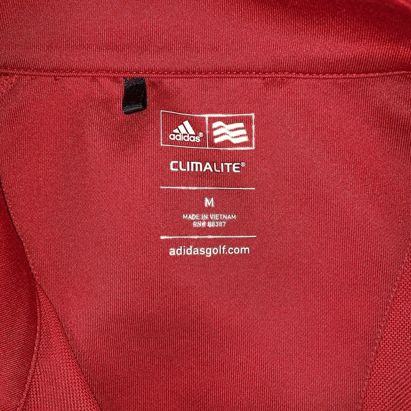 Adidas OU Oklahoma Sooners 1/4 Zip Men's M Red Pullover Golf Climalite gallery