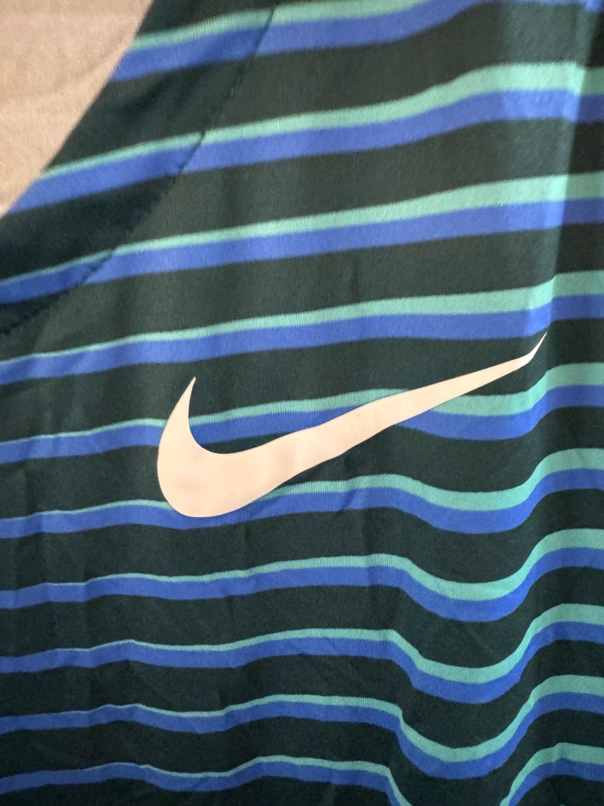 Nike 2022 Pro Elite Team Distance Singlet XL USA Made Blue Green Striped Dri-Fit gallery