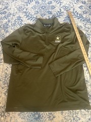 Under Armour ColdGear Pullover Mens 2XL Army Logo 1/4 Zip Long Sleeve Fleece