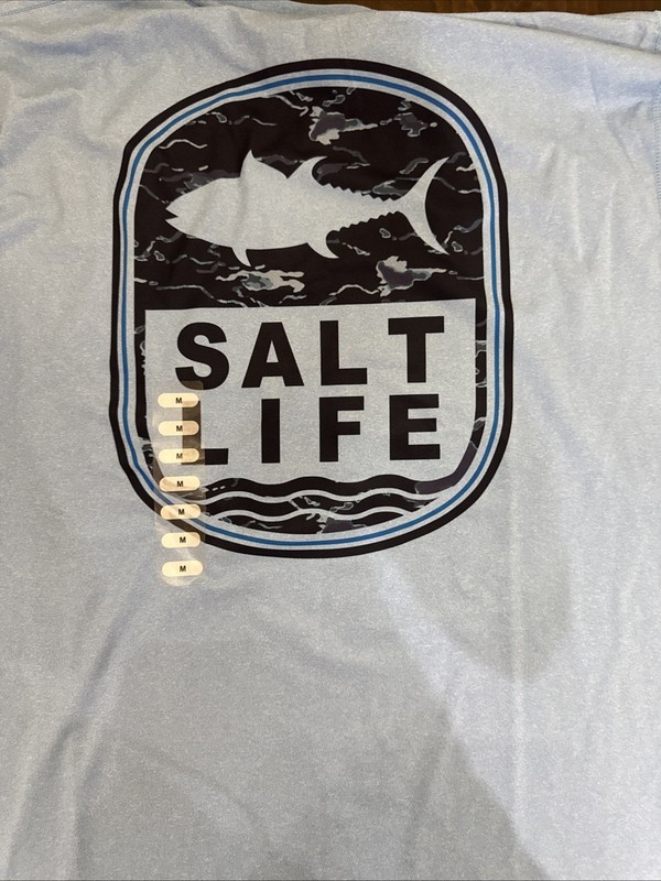Men’s Medium Salt Life Performance SLX Blue Long Sleeve Fishinf Shirt gallery