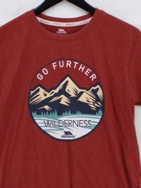 Trespass Men's T-Shirt S Red Graphic Cotton with Polyester Round Neck Basic gallery