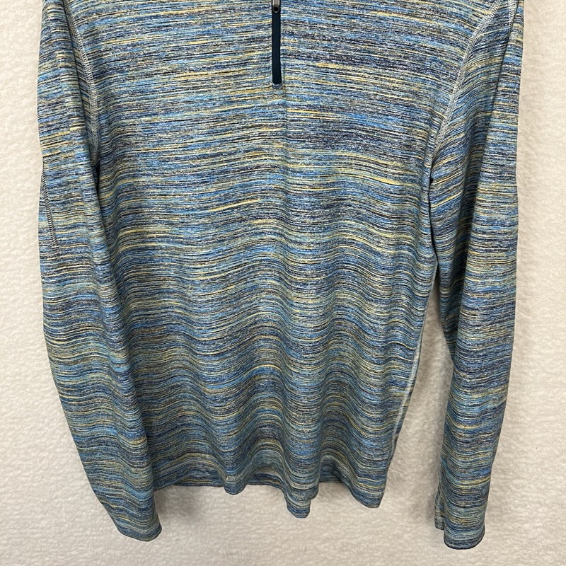 Lululemon Surge Long Sleeve Shirt Men’s No Size Tag Space Dye Blue Athletic gallery