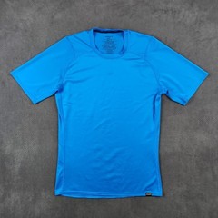 Patagonia Capilene 1 Silkweight Shirt Mens Medium Blue Short Sleeve 45650