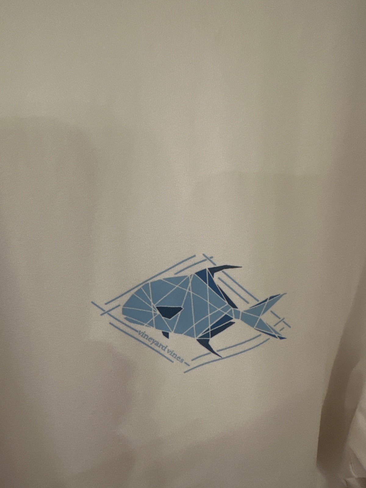S/S performance vineyard vines shirt with fish logo on front and back. Size M. gallery