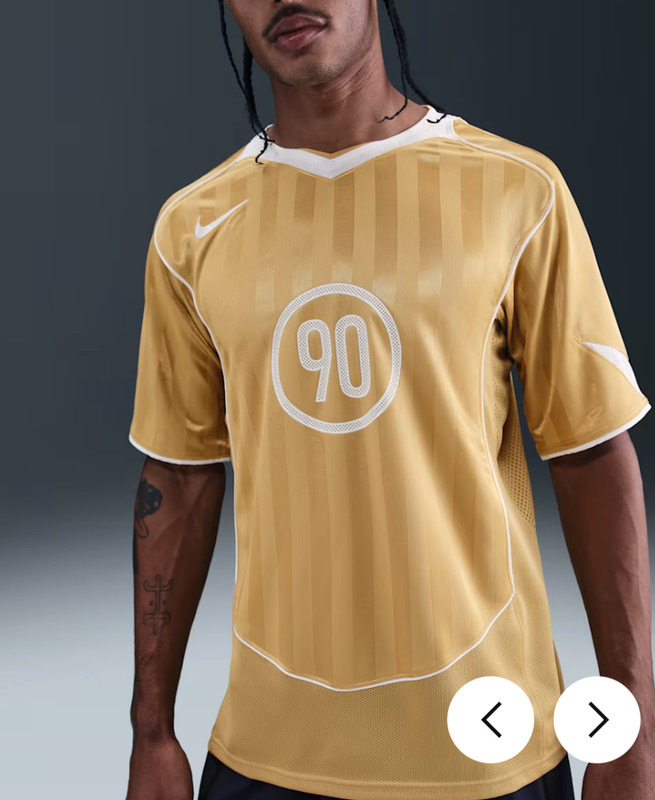 Nike Total 90 Men's Dri-FIT 2XL Short-Sleeve Soccer Top Gold Jersey IM6307-714 gallery