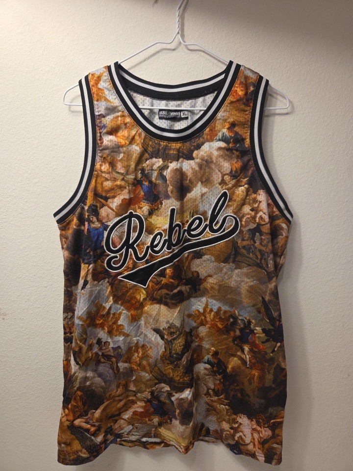 Men's Rebel Angels Artwork Sleveless Basketball Jersey Tank Shirt size 2XL