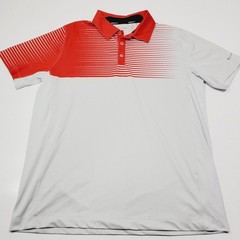 Nike Tour Performance Golf Polo Shirt Mens Large Red Grey Striped Dri-FIT Active