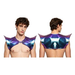 Men Costume Stage Tops Structured Crop Top Themed Party Shoulder Armor Cosplay