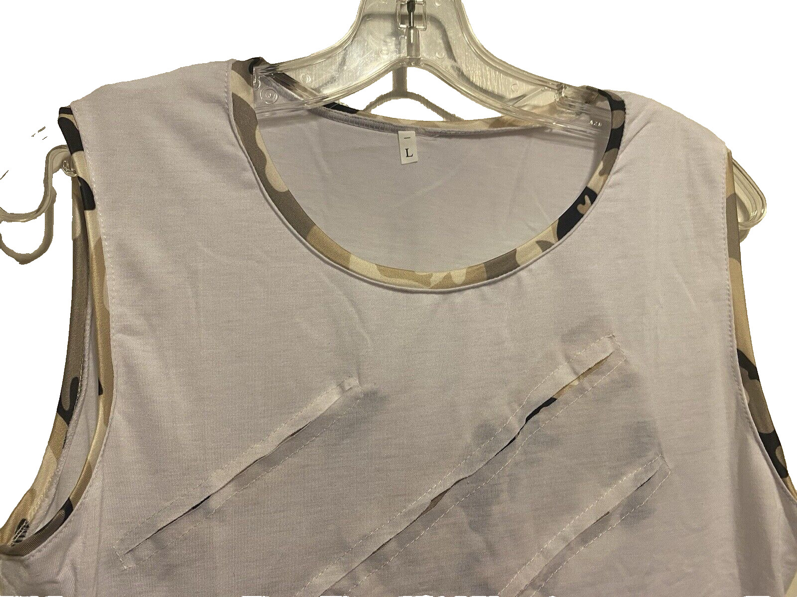 Unbranded Men's Tank Top size Large White, Camo slash graphics Cotton Blend NWOT gallery