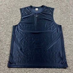 Y2K 2000s Nike Center Swoosh Sleeveless Tank Top Navy Blue Size XL