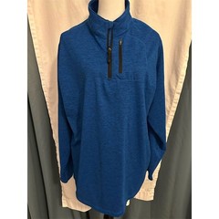 Cremieux Men’s 2XL Blue 1/4 Zip Pullover High Collar Stripe Golf Casual