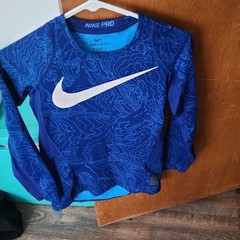 Nike Pro Dri-FIT Compression Long Sleeve Fitted Shirt Blue L Topographic boy’s