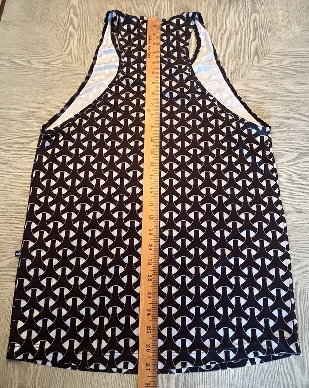 Tulio Men's Geometric Pattern Tank Top Black & Silver Sz. S gallery
