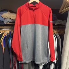 Nike Golf 1/4 Zip Pullover Men’s XLarge Long Sleeve Red and Gray