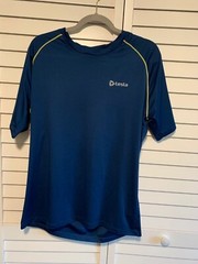 Tesla Shirt Mens Large Blue Short Sleeve Cycling Running HyperDri Performance