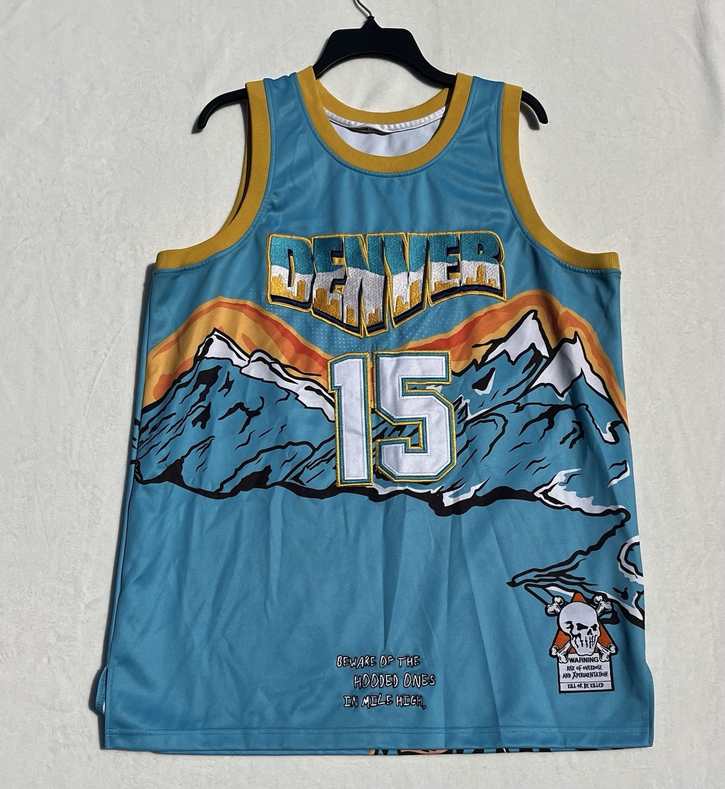 Carmelo Anthony BRAND X Denver Nuggets HOODED ONES Basketball Jersey Size Large gallery